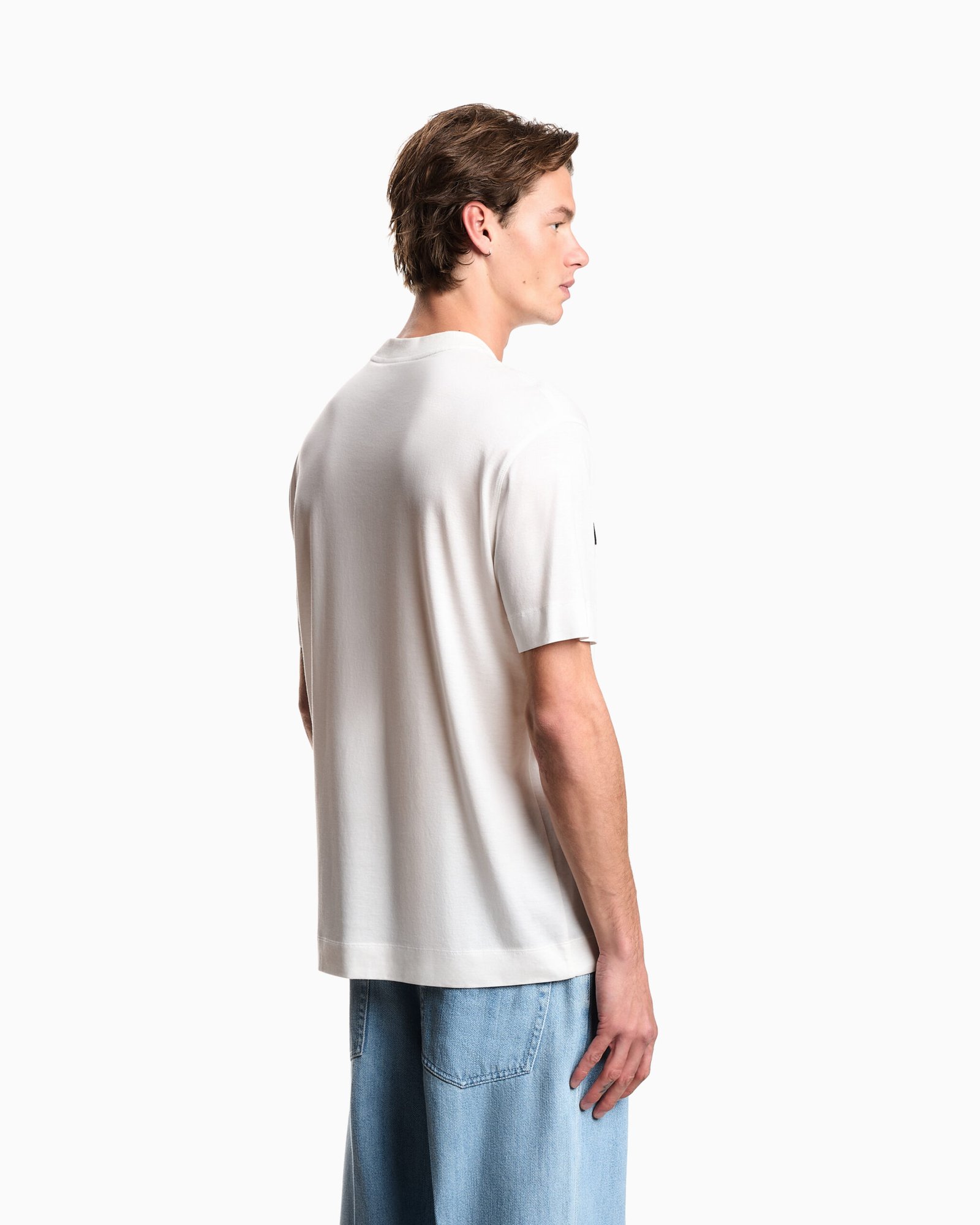 T-shirt bianca uomo con stampa logo Emporio Armani