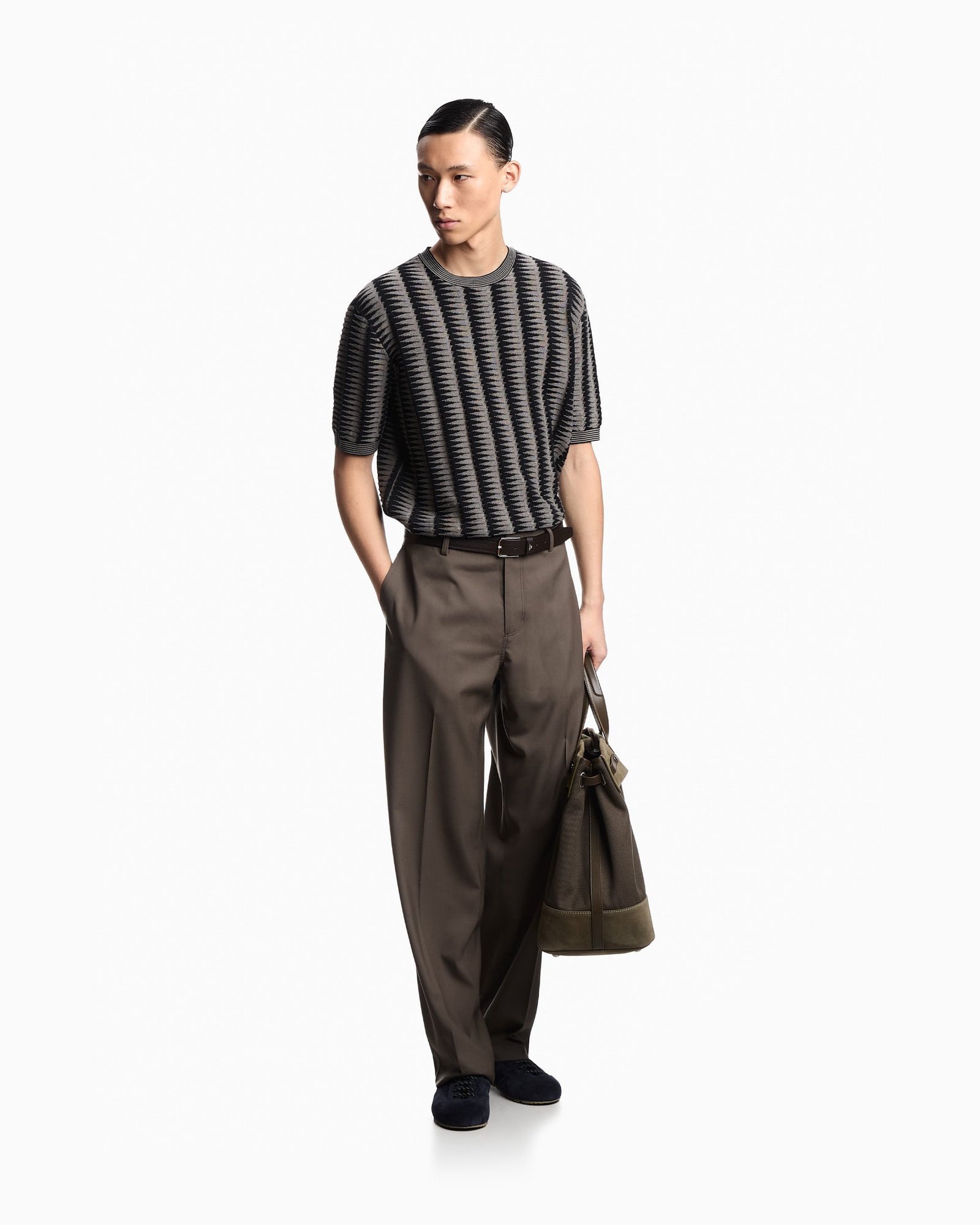 Pullover uomo mezze maniche in cotone Emporio Armani