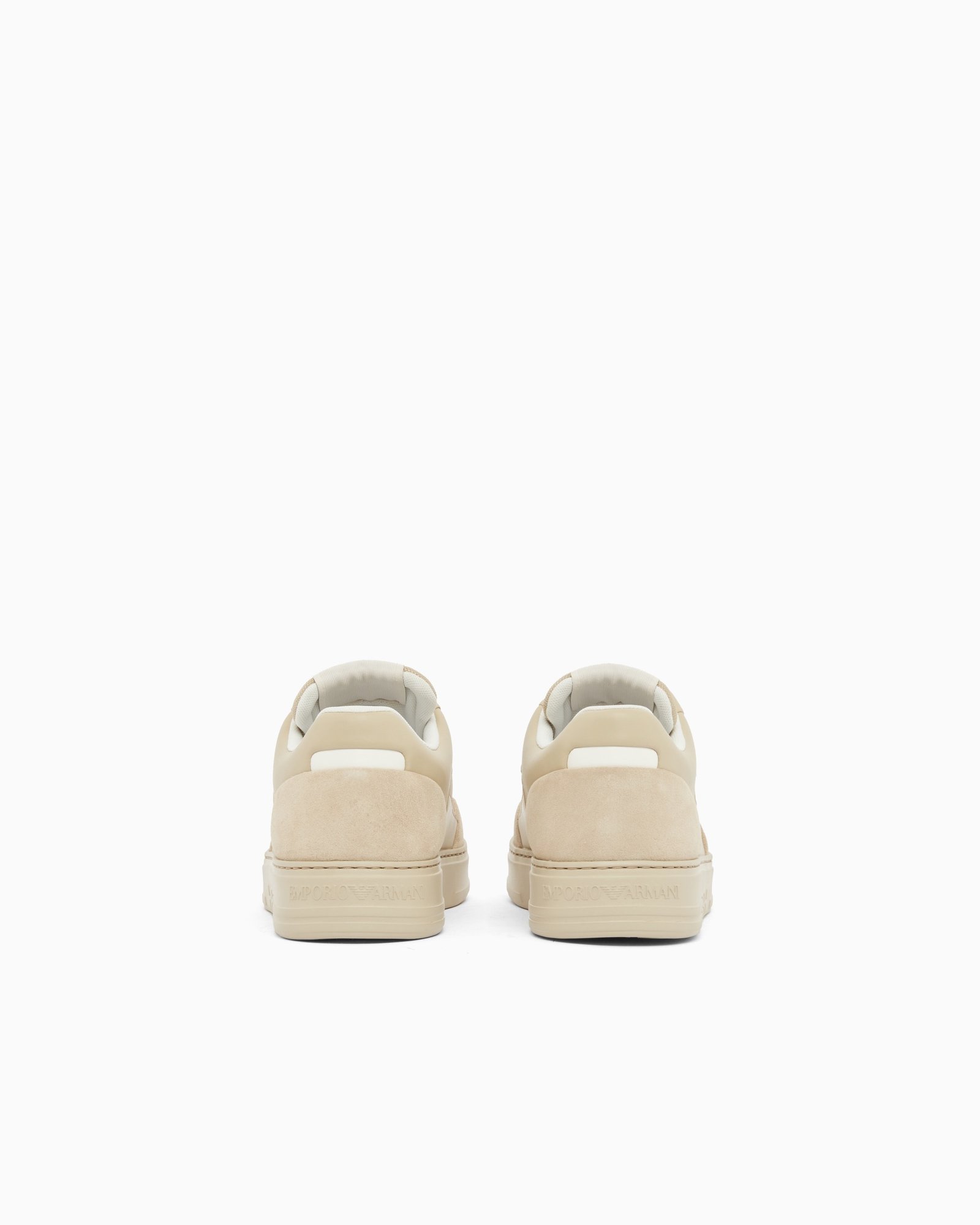 Sneaker uomo beige in pelle Emporio Armani