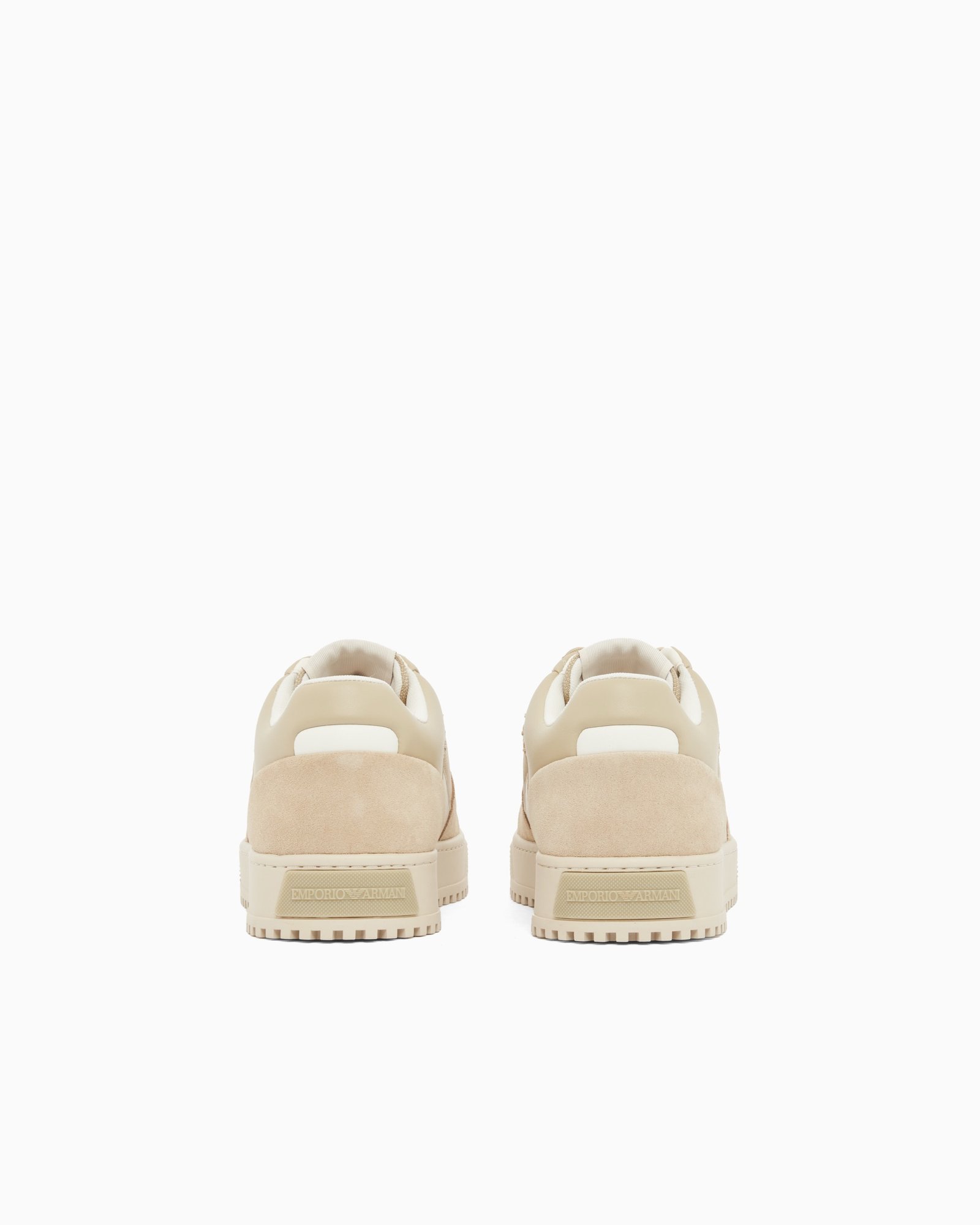 Sneaker uomo beige in pelle Emporio Armani