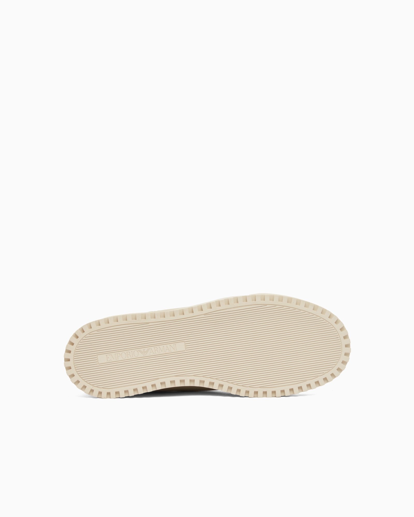 Sneaker uomo beige in pelle Emporio Armani