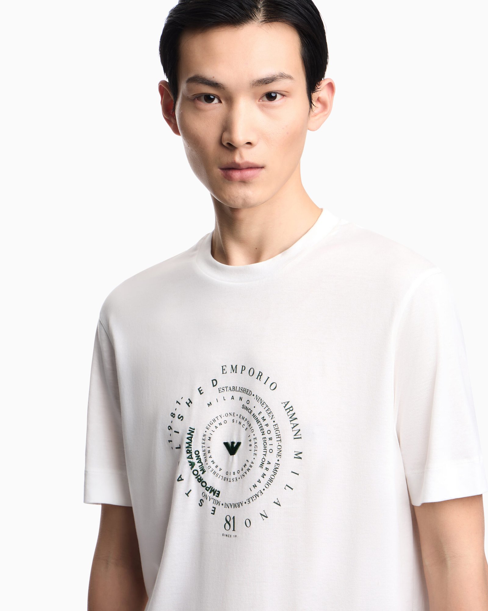 T-shirt basica uomo con stampa Emporio Armani Established