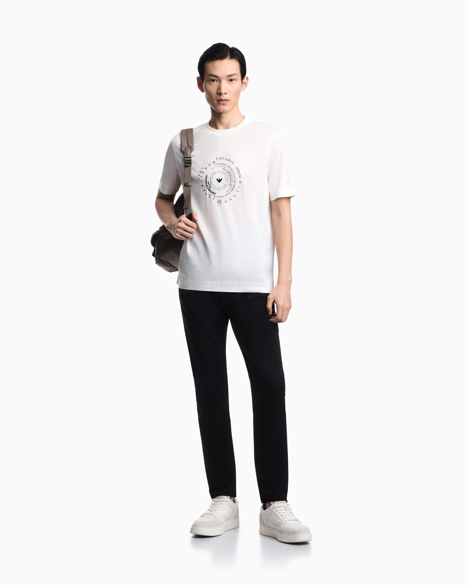 T-shirt basica uomo con stampa Emporio Armani Established