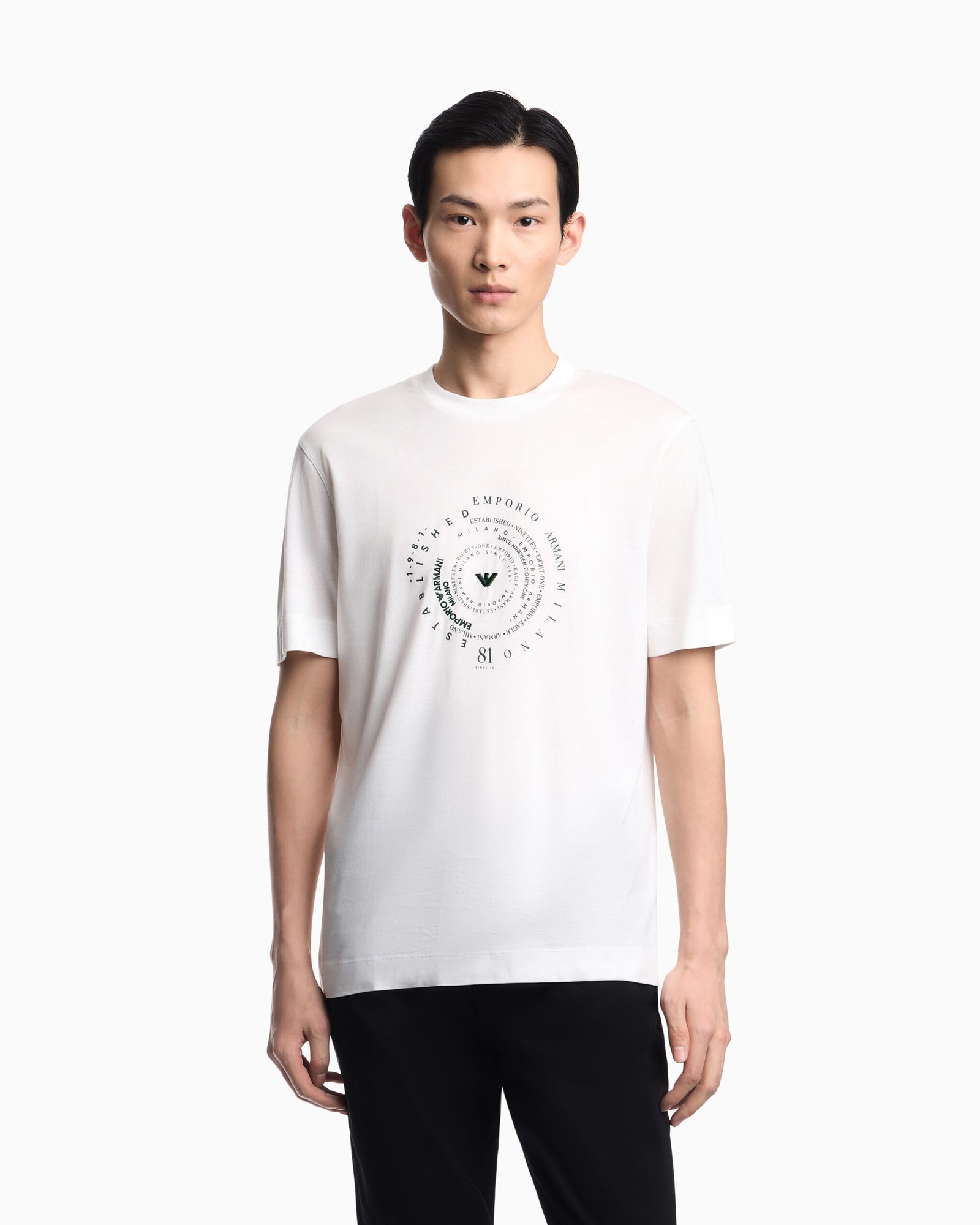 T-shirt basica uomo con stampa Emporio Armani Established