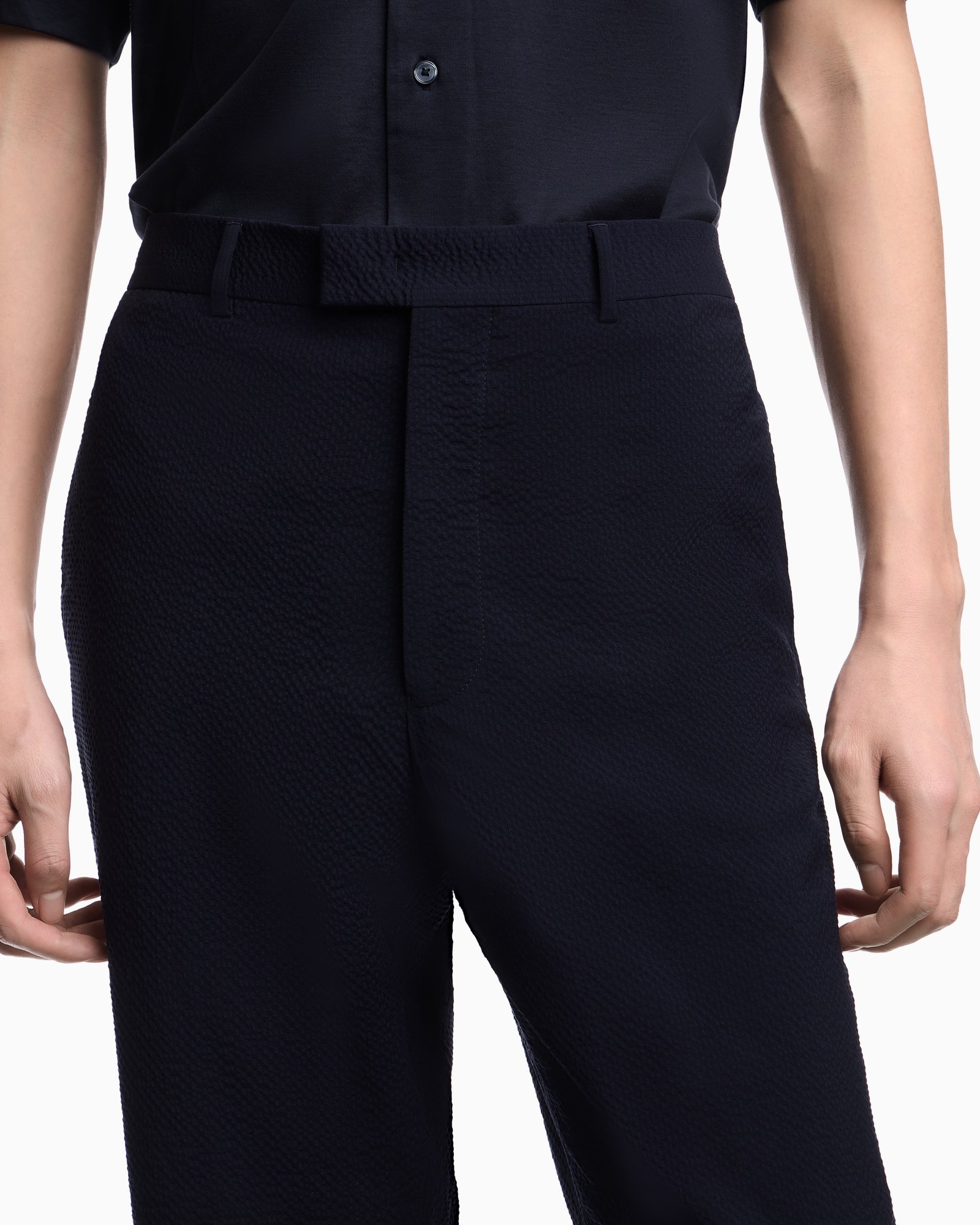Pantalone blu uomo in lana vergine Emporio Armani