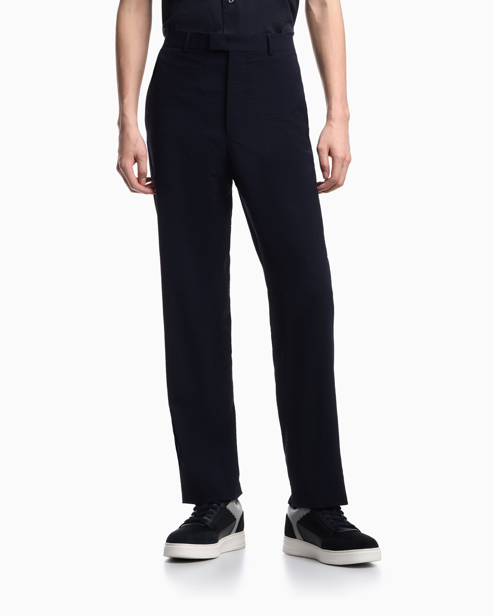 Pantalone blu uomo in lana vergine Emporio Armani