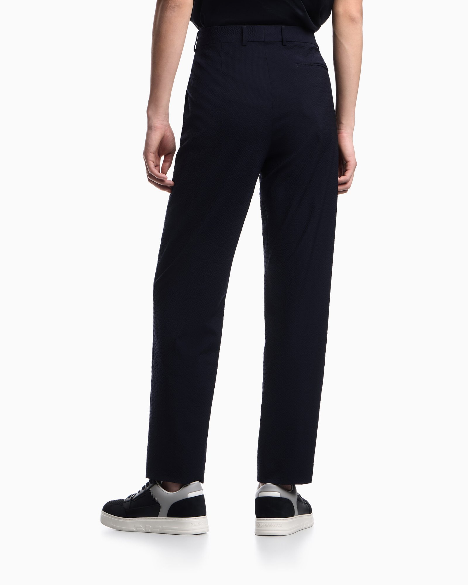 Pantalone blu uomo in lana vergine Emporio Armani