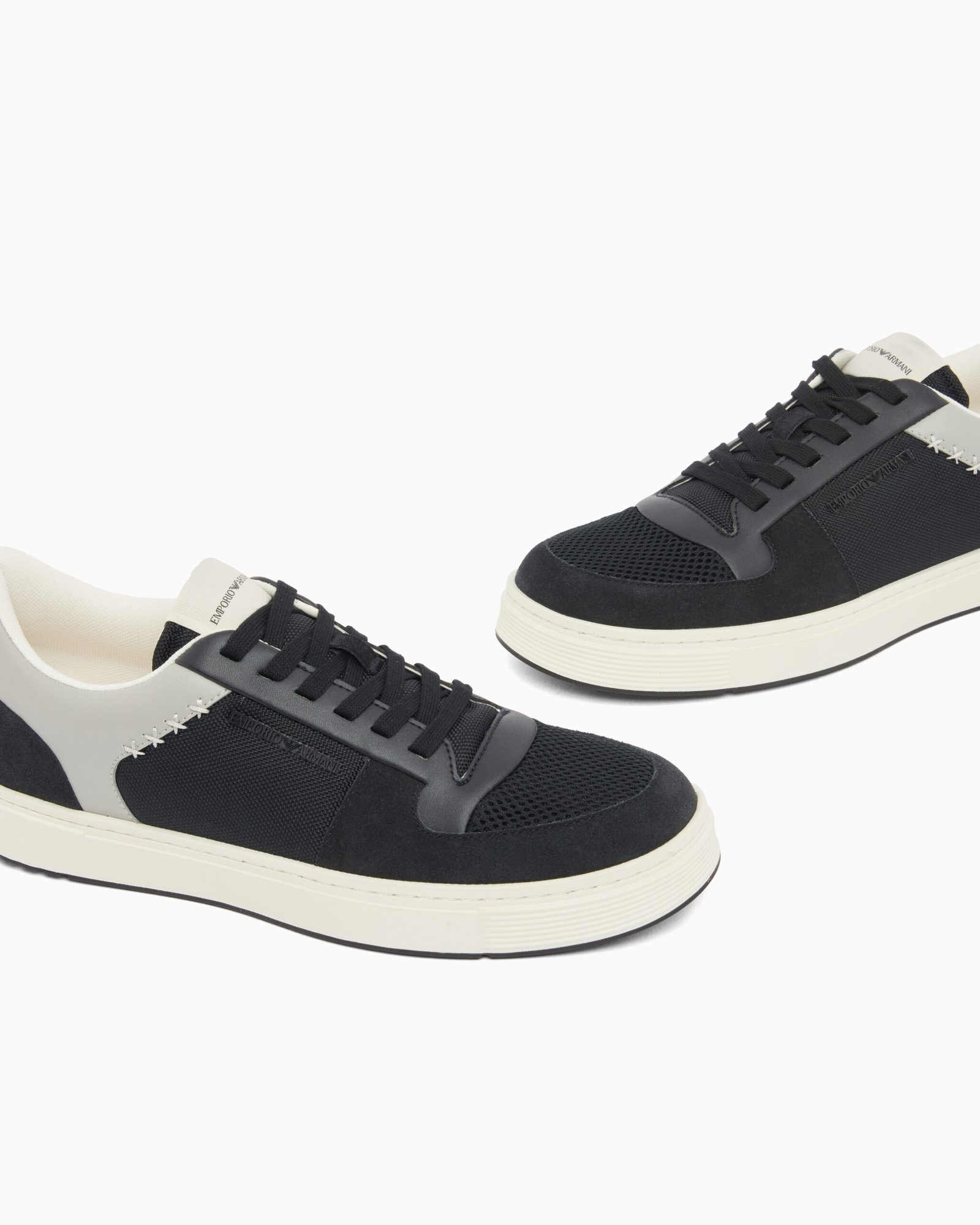 Sneaker uomo bicolor in pelle Emporio Armani