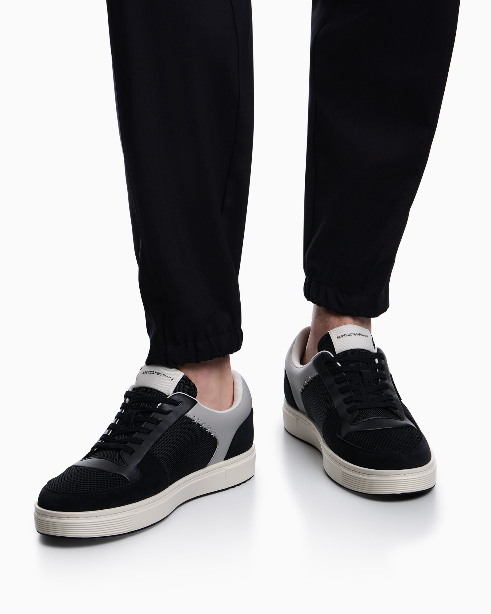 Sneaker uomo bicolor in pelle Emporio Armani