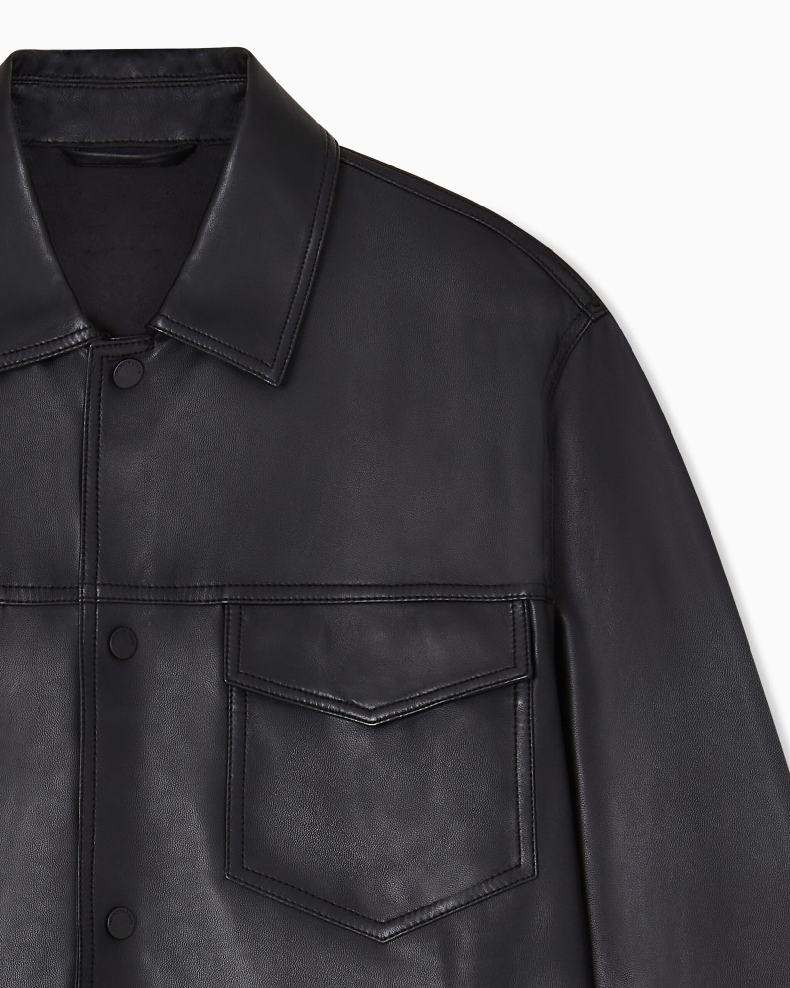 Elegante giubbotto uomo in pelle nera Emporio Armani
