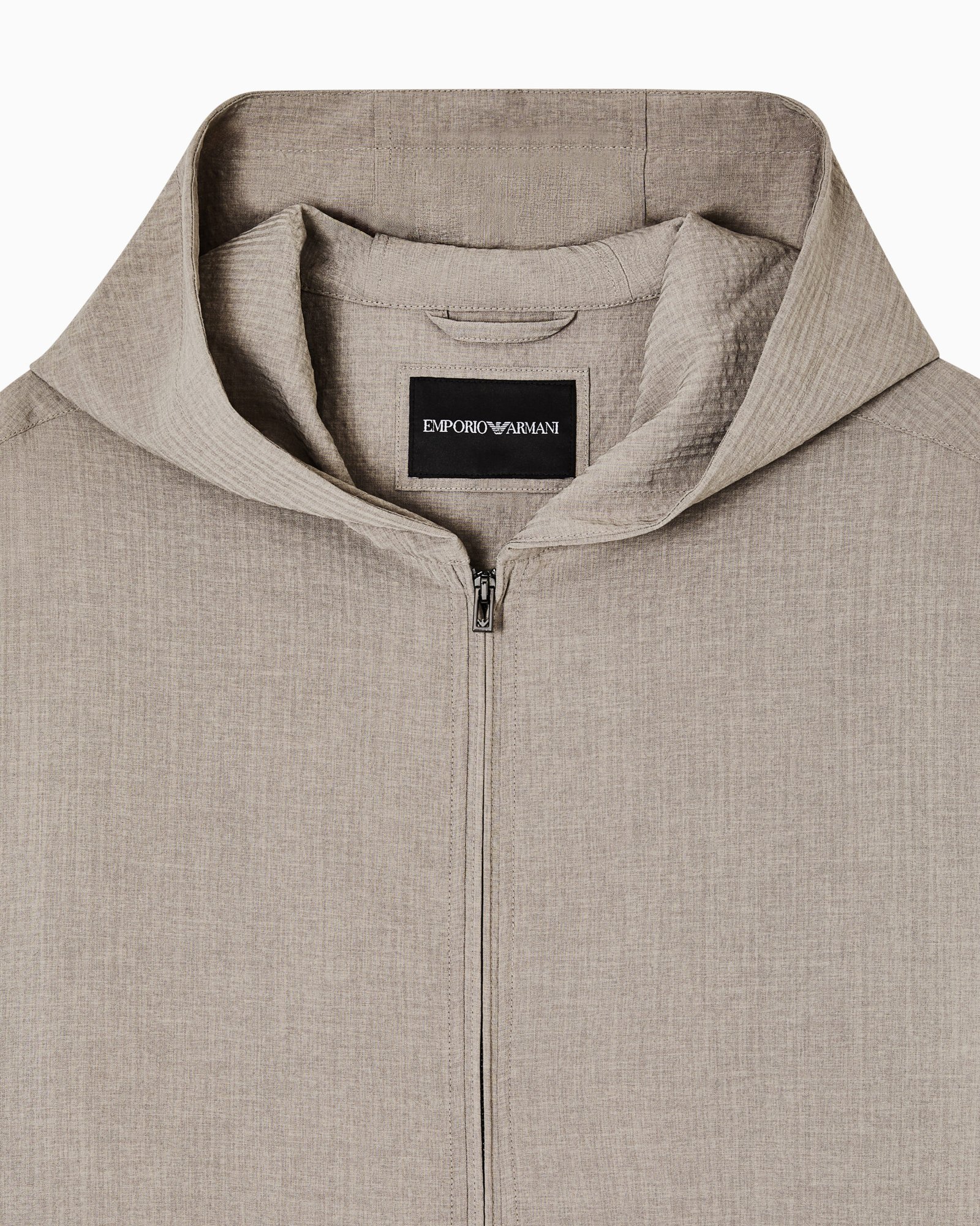 Giubbotto uomo con zip e cappuccio Emporio Armani