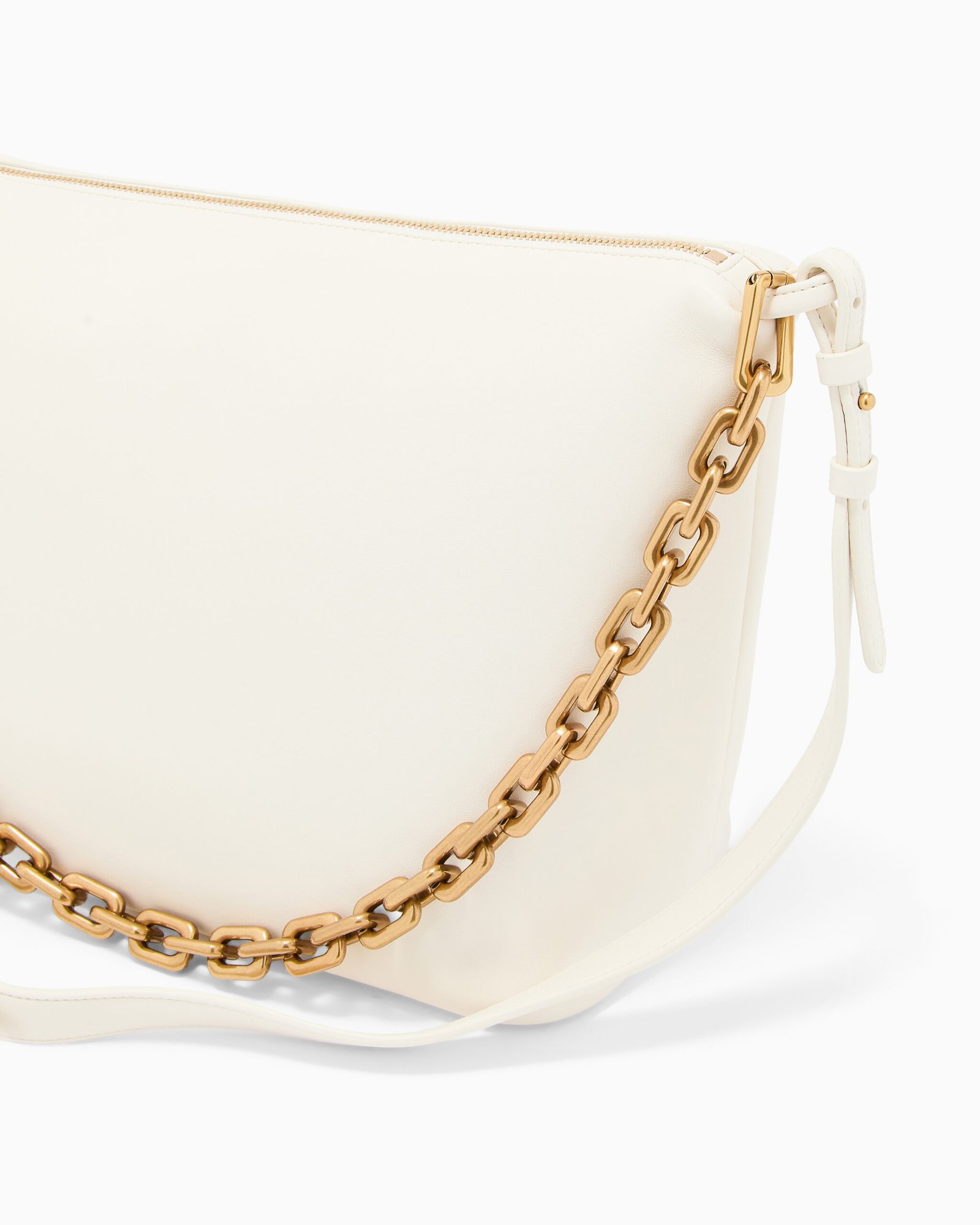 Borsa donna a spalla in pelle bianca Emporio Armani