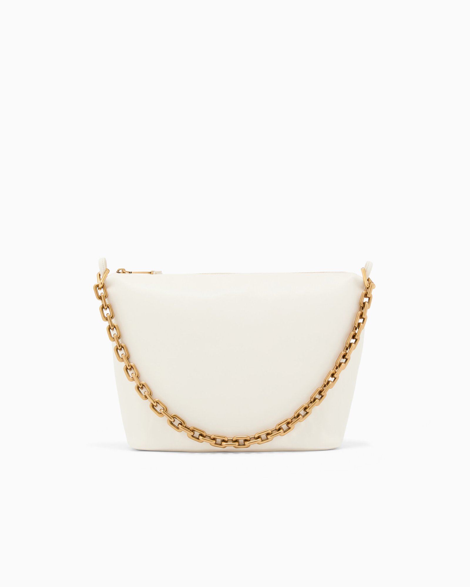 Borsa donna a spalla in pelle bianca Emporio Armani
