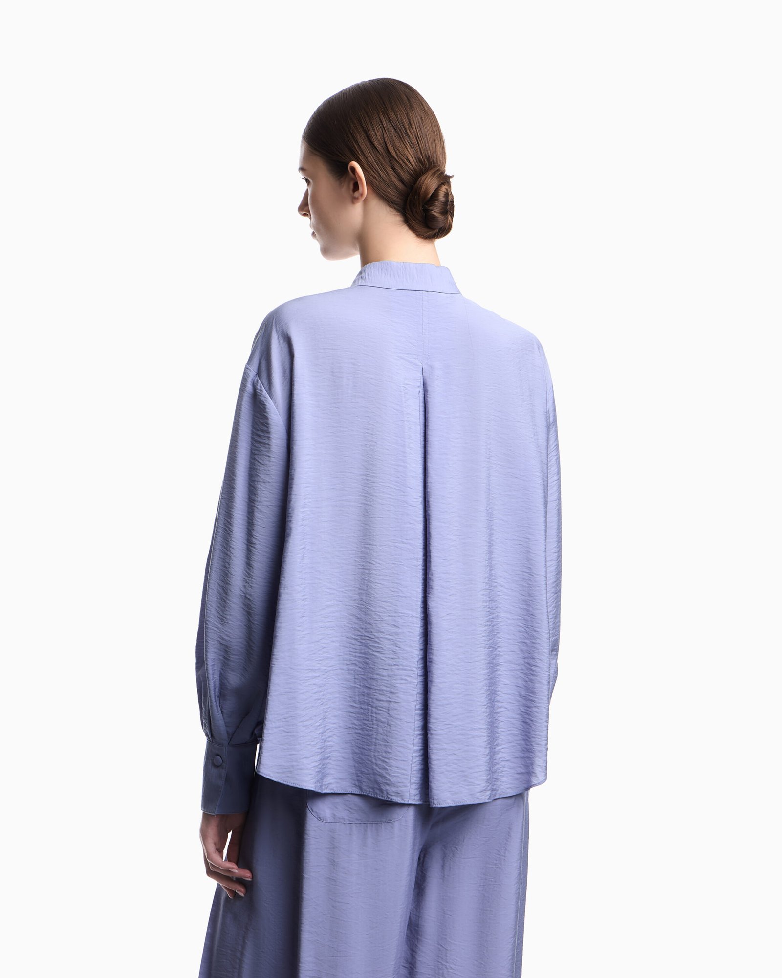 Camicia donna blu con tasca Emporio Armani