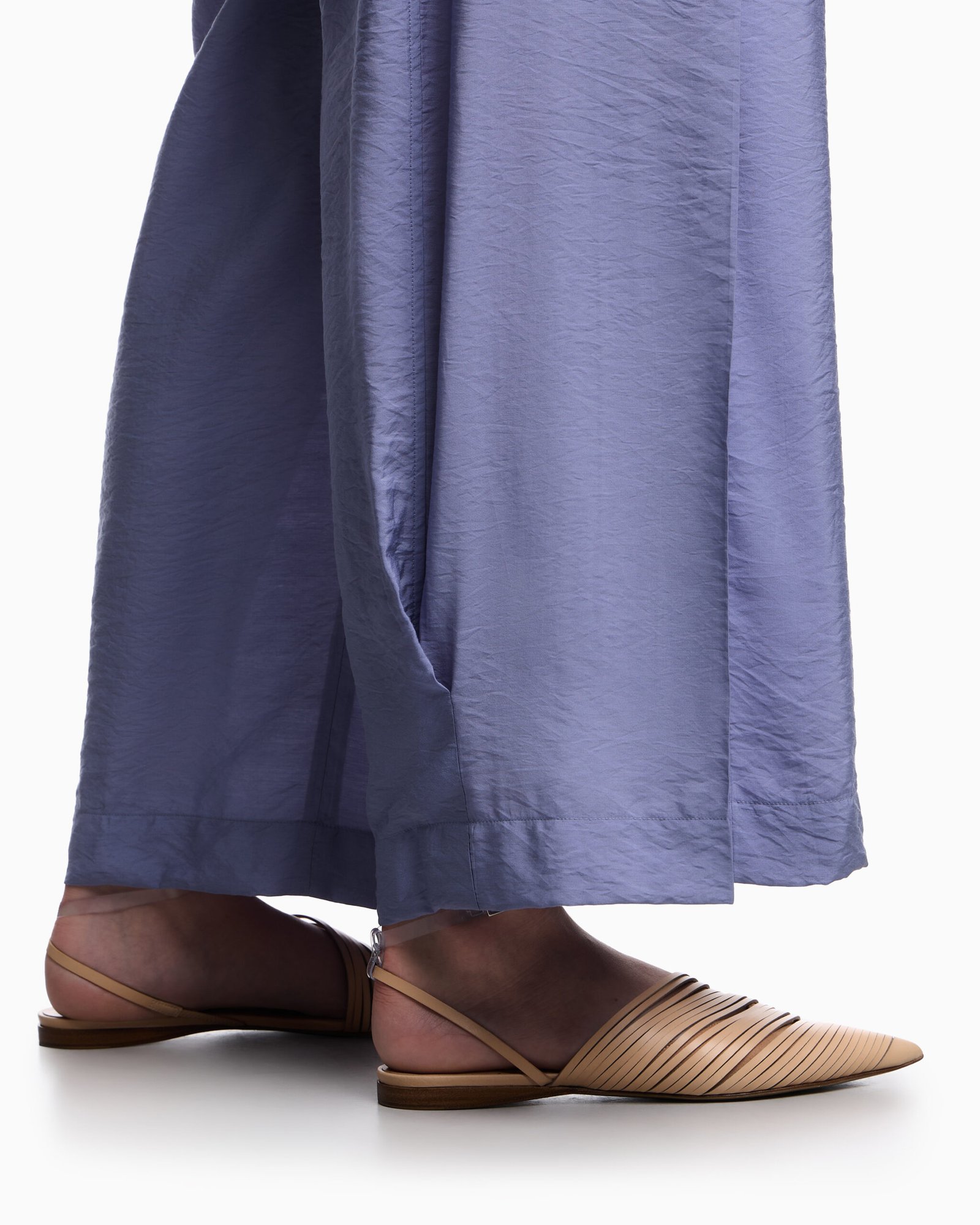 Pantalone donna gamba ampia azzurro Emporio Armani