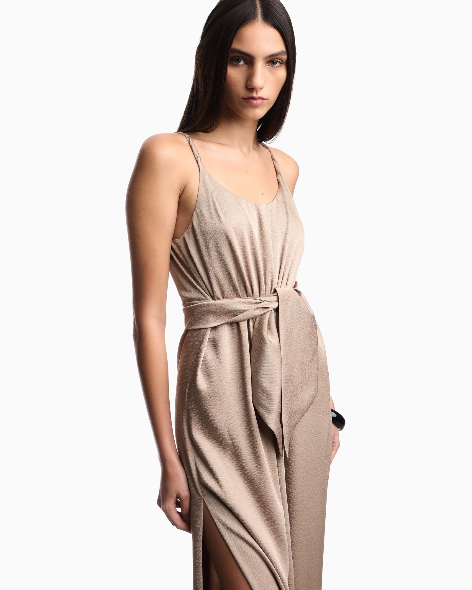 Abito donna lungo con bretelle fiocco Emporio Armani