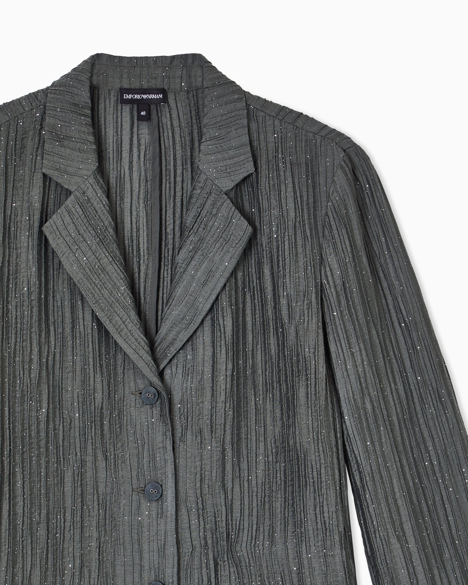 Blazer donna grigio effetto stropicciato Emporio Armani