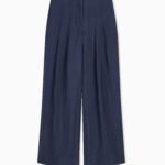 Pantalone lyocell donna Emporio Armani blu fronte