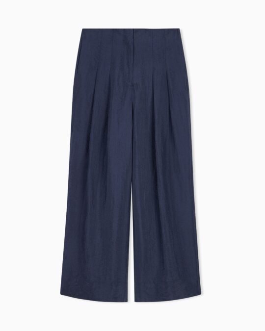 Pantalone lyocell donna Emporio Armani blu fronte