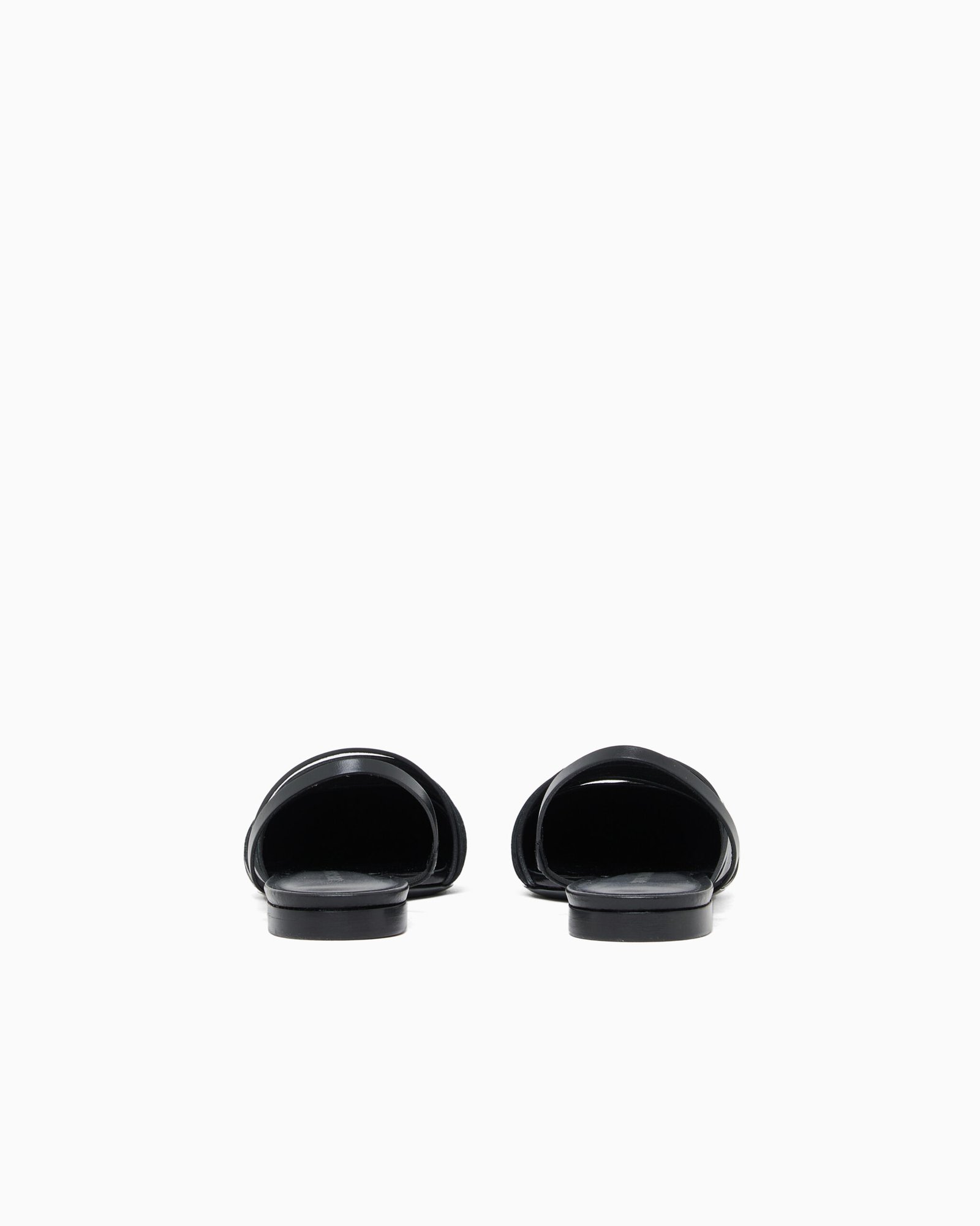 Sabot donna in pelle nera Emporio Armani