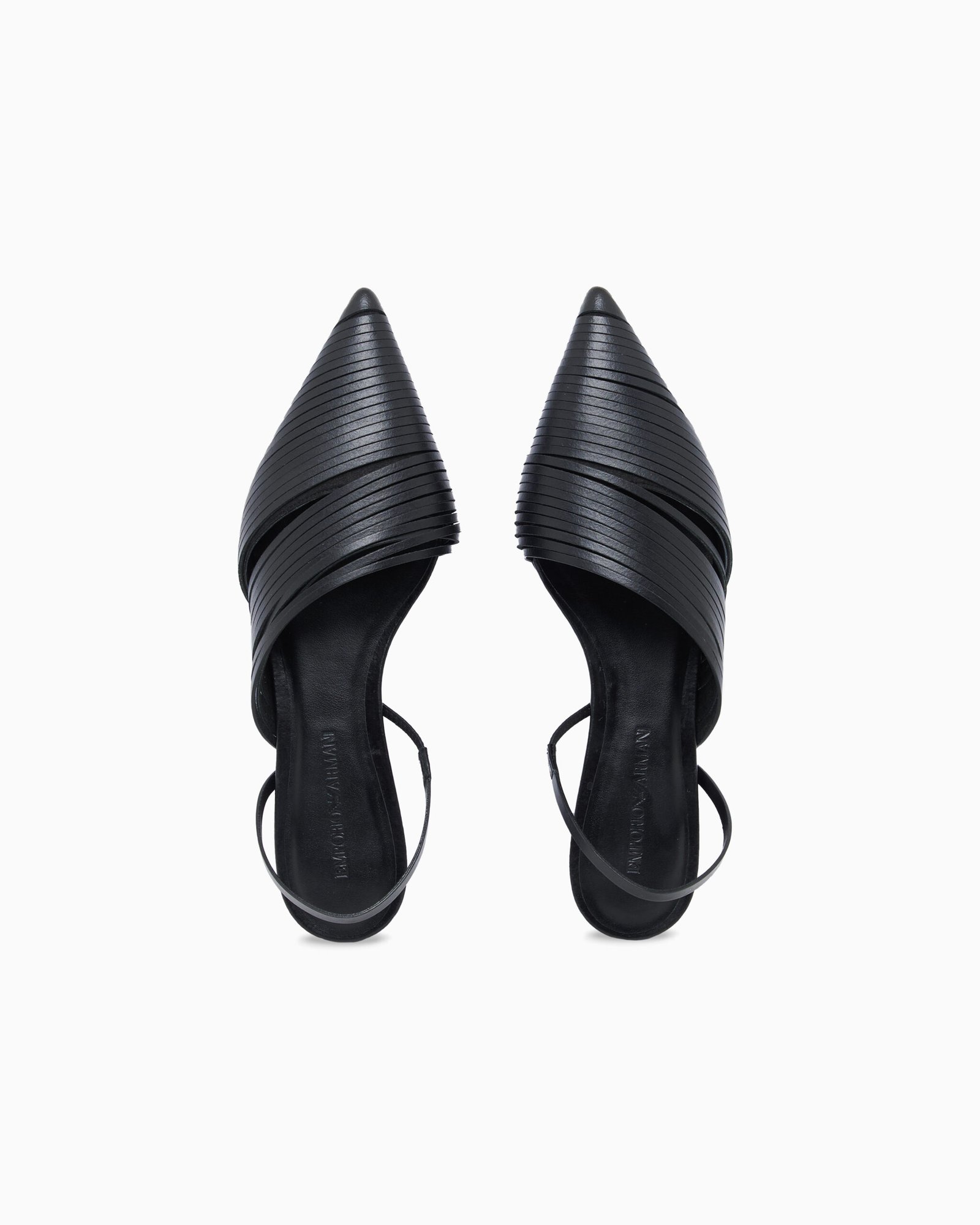 Sabot donna in pelle nera Emporio Armani