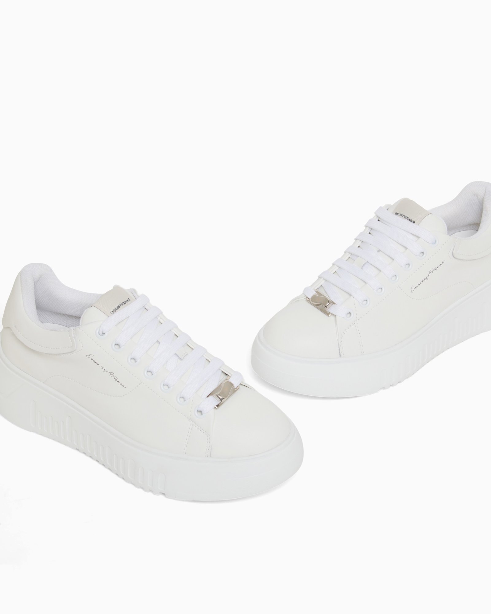 Sneaker donna bianca in pelle Emporio Armani