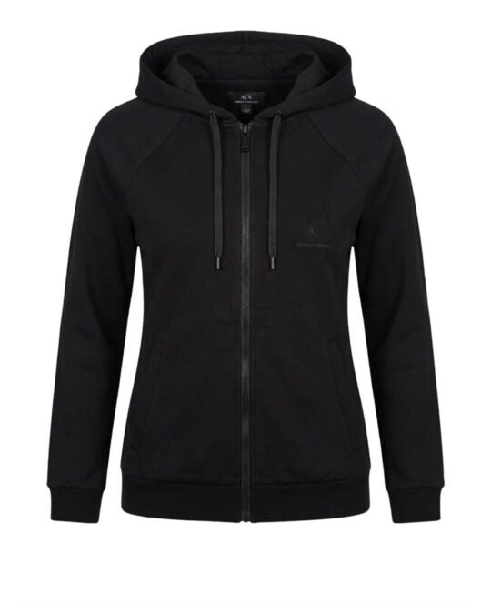 Felpa donna con zip e cappuccio Armani Exchange