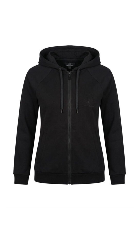 Felpa donna con zip e cappuccio Armani Exchange