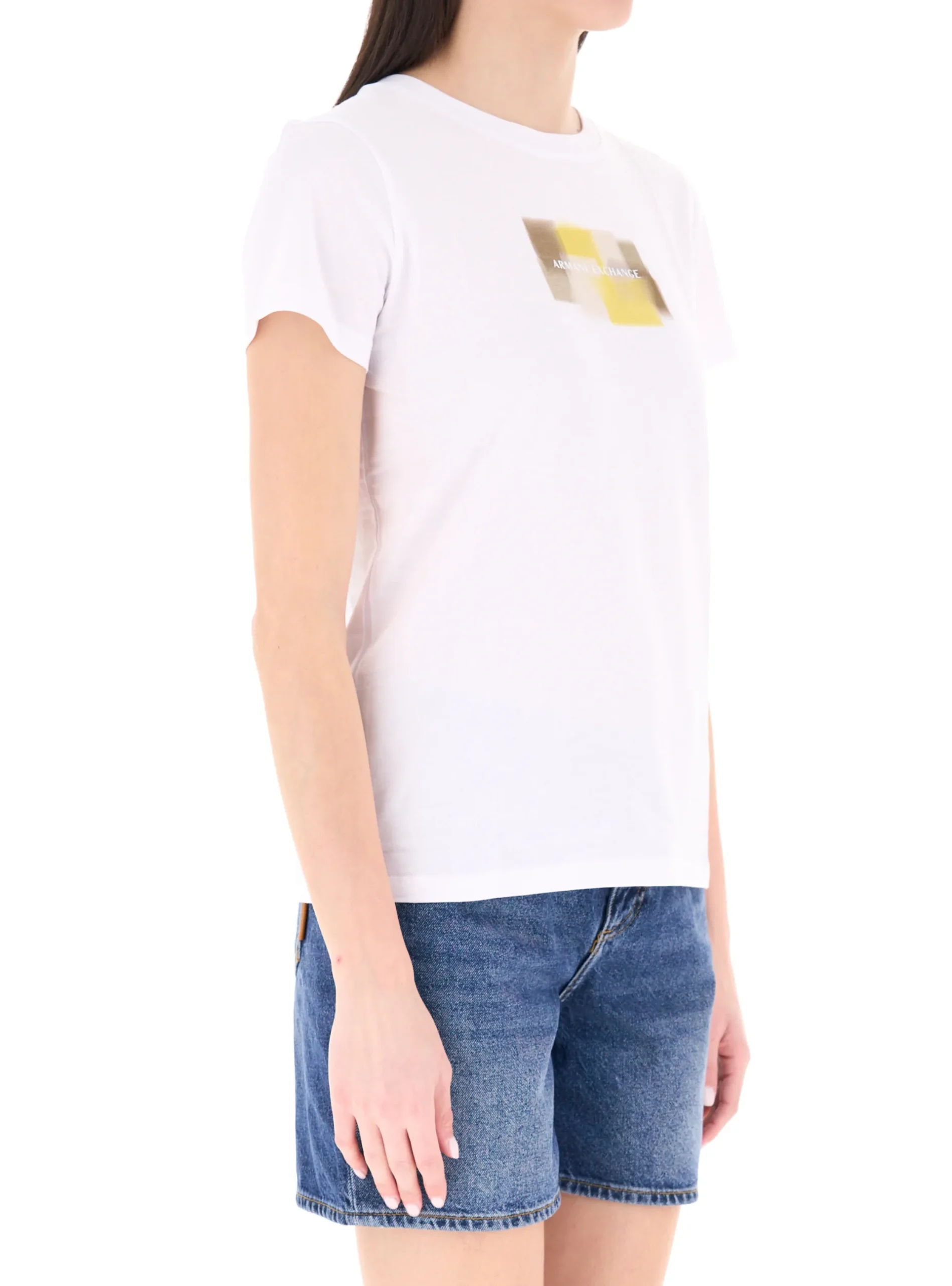 T-shirt donna girocollo con stampa Armani Exchange