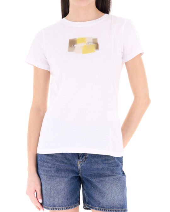 T-shirt donna girocollo con stampa Armani Exchange