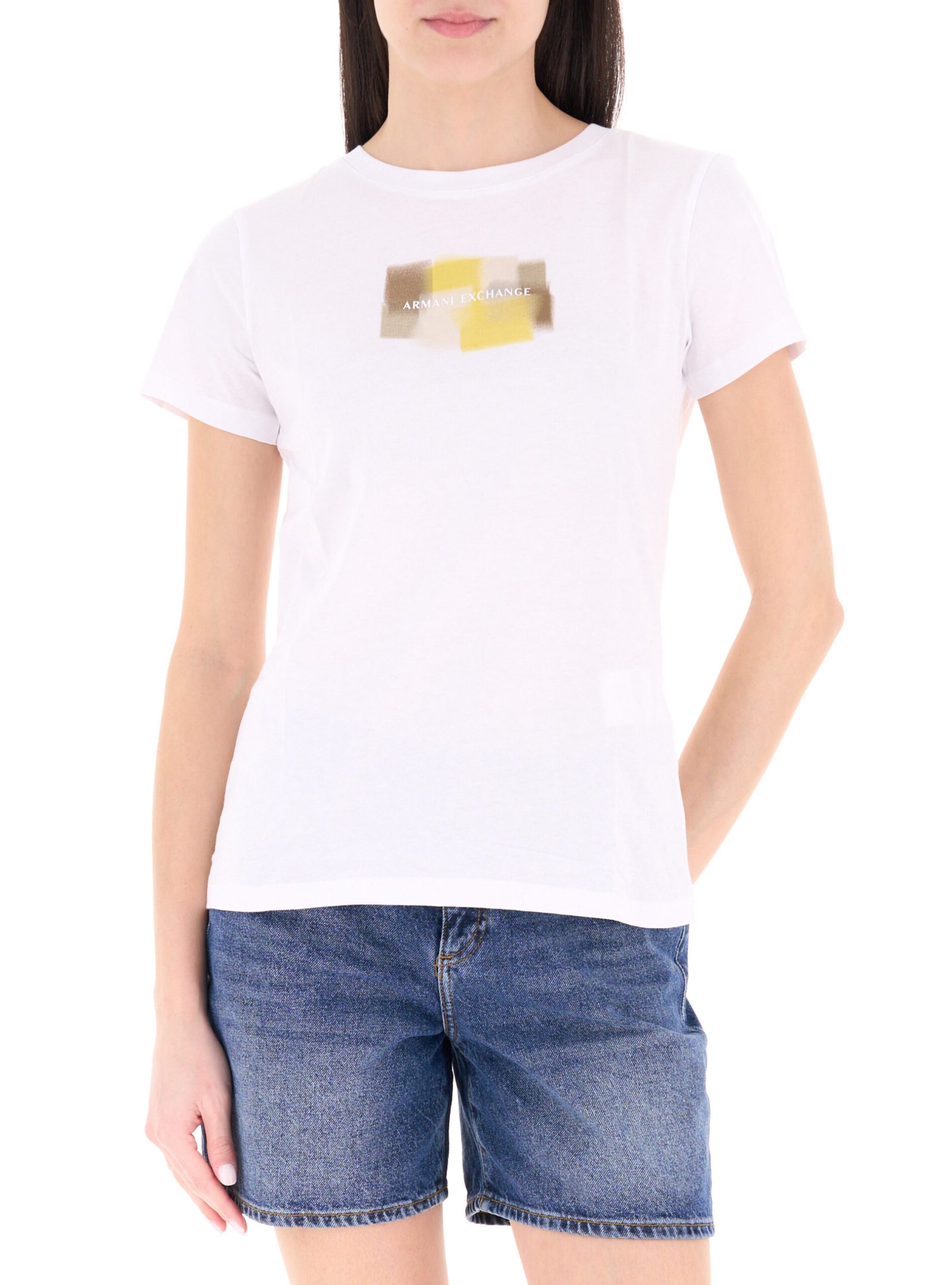 T-shirt donna girocollo con stampa Armani Exchange