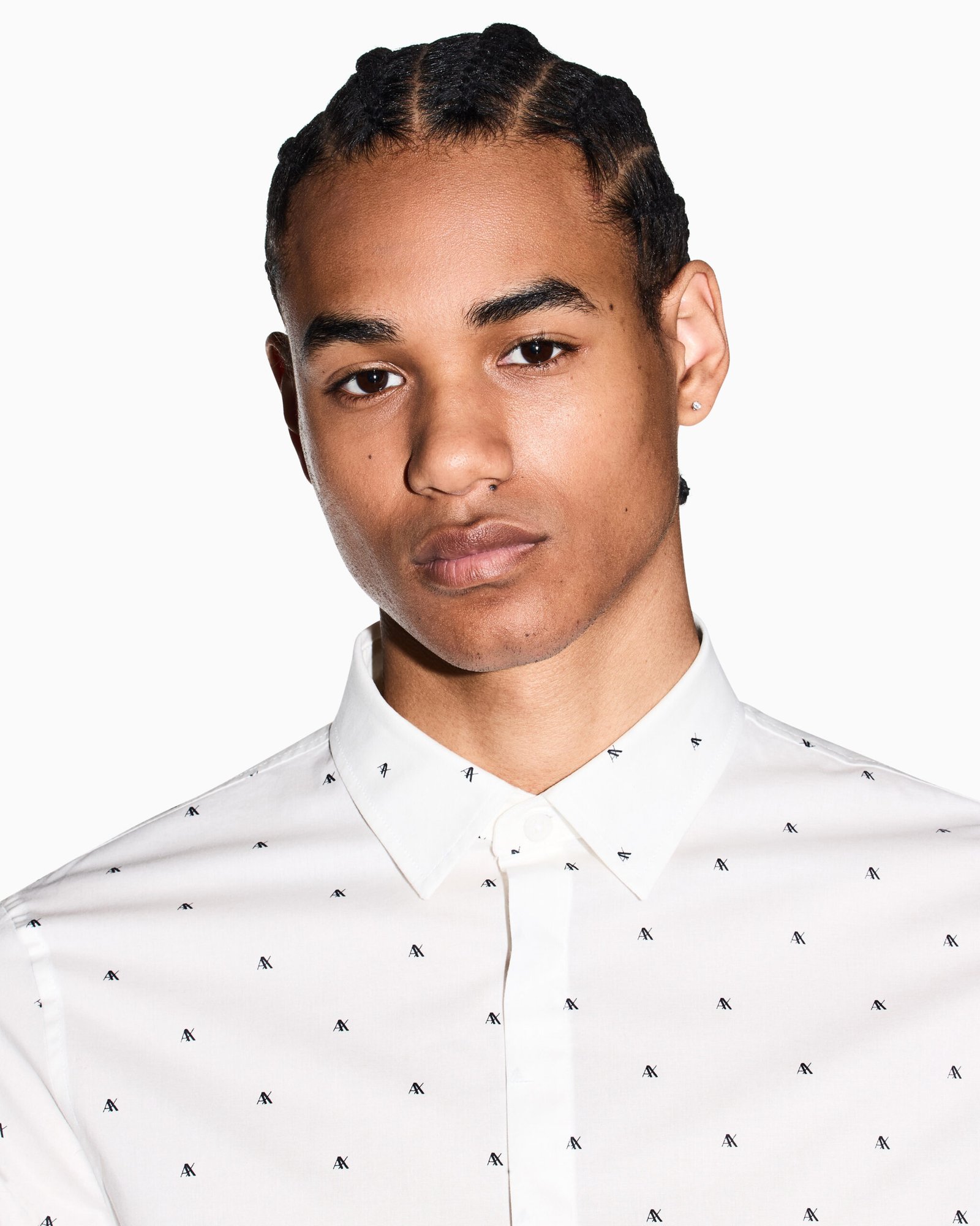 Camicia in cotone con pattern Armani Exchange