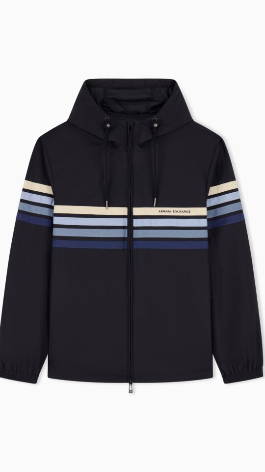Giubbotto striscie con cappuccio Armani Exchange