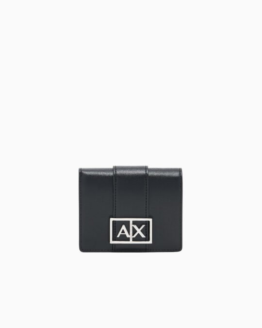 Portafoglio da donna con logo metallo AX Armani Exchange