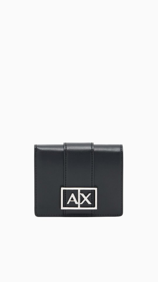 Portafoglio da donna con logo metallo AX Armani Exchange