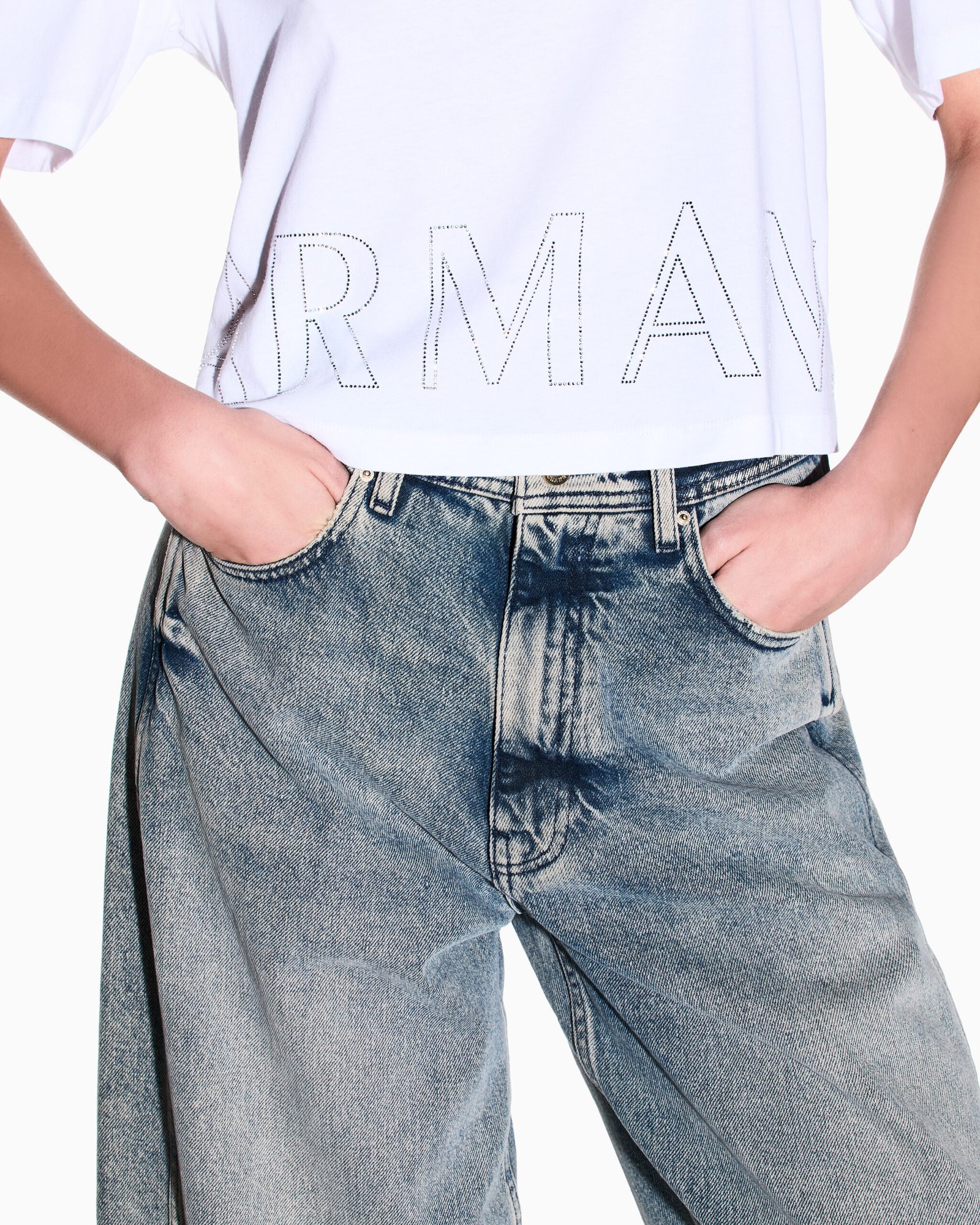 T-shirt girocollo bianca Armani Exchange