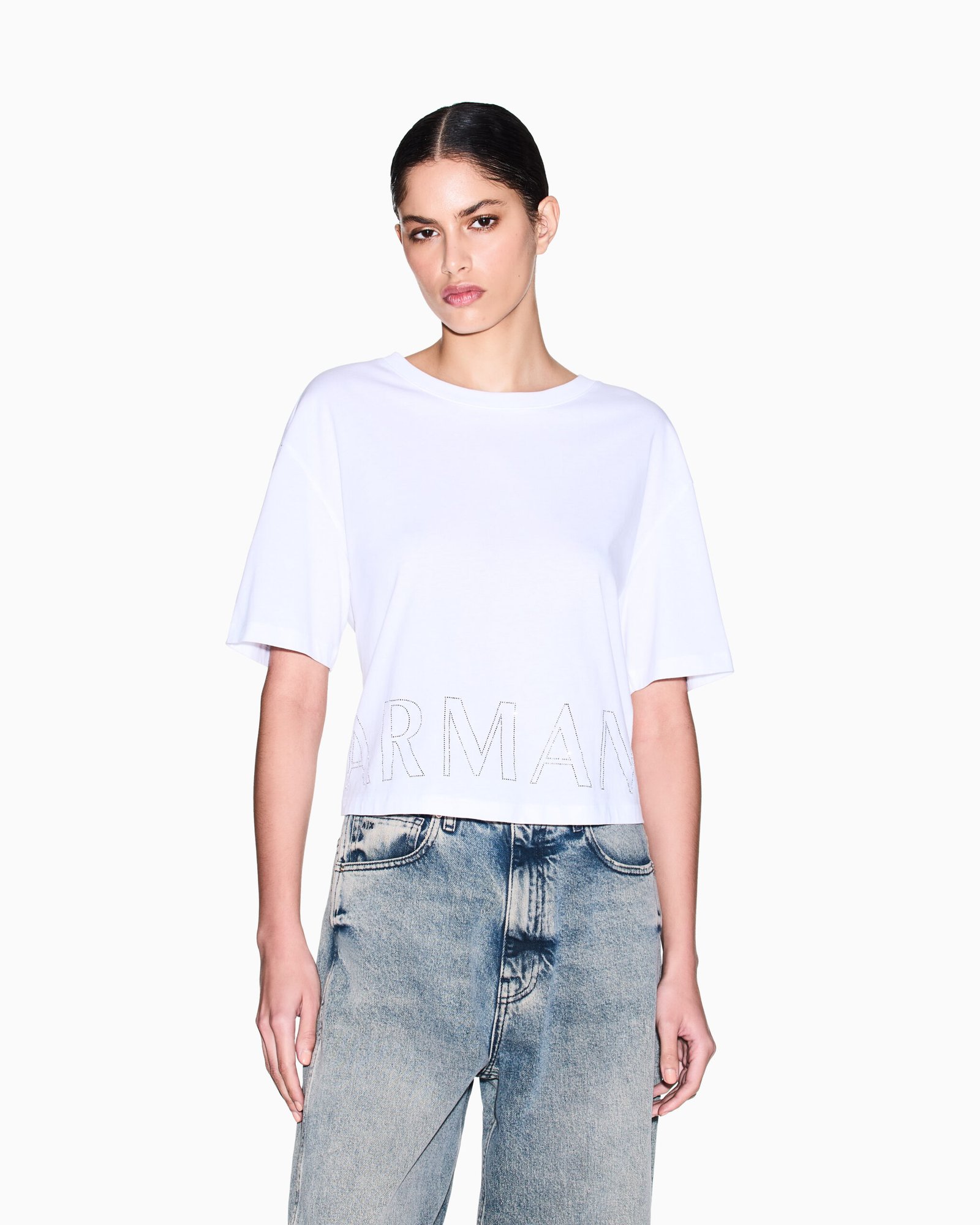 T-shirt girocollo bianca Armani Exchange