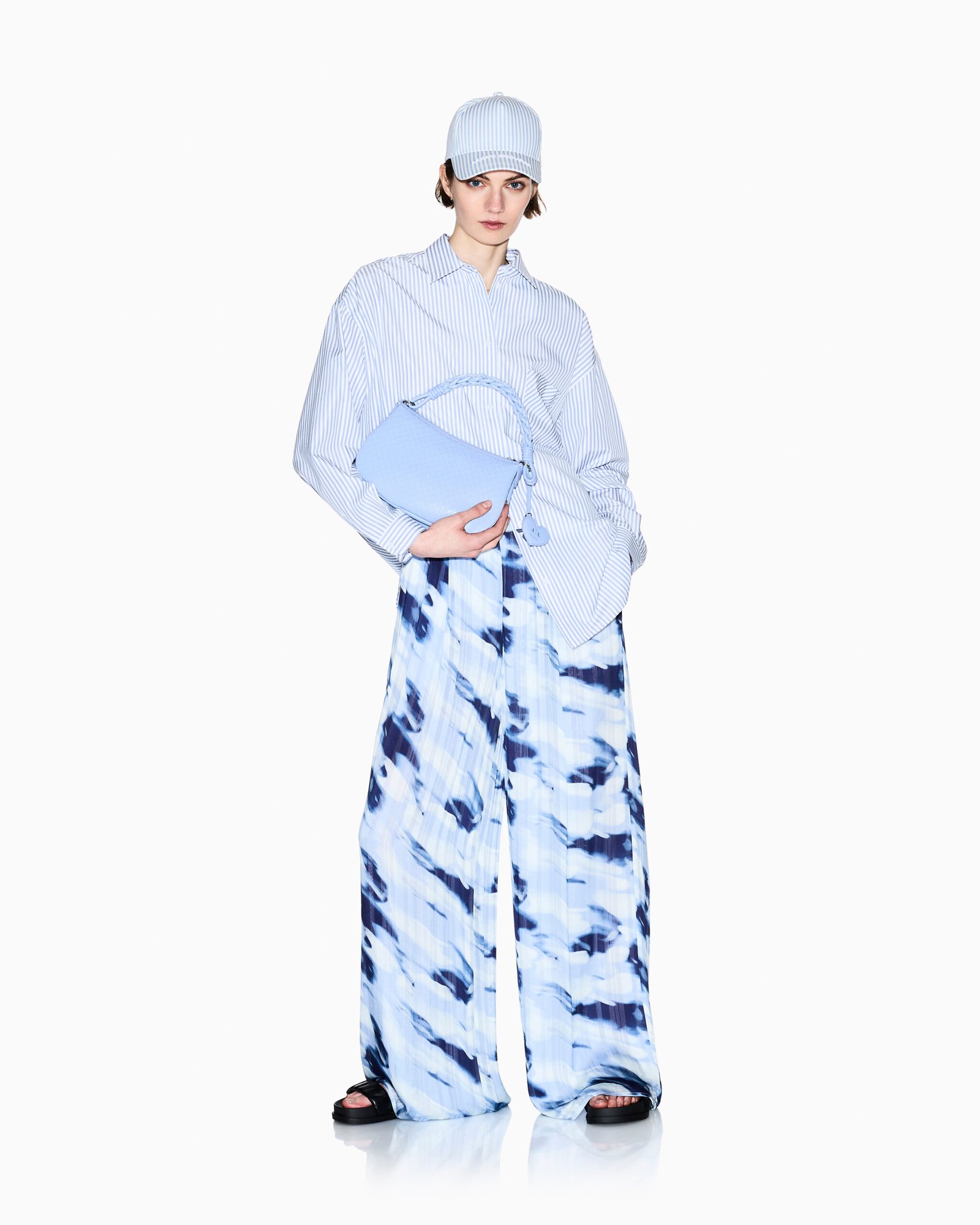 Pantalone donna azzurro fantasia Armani Exchange