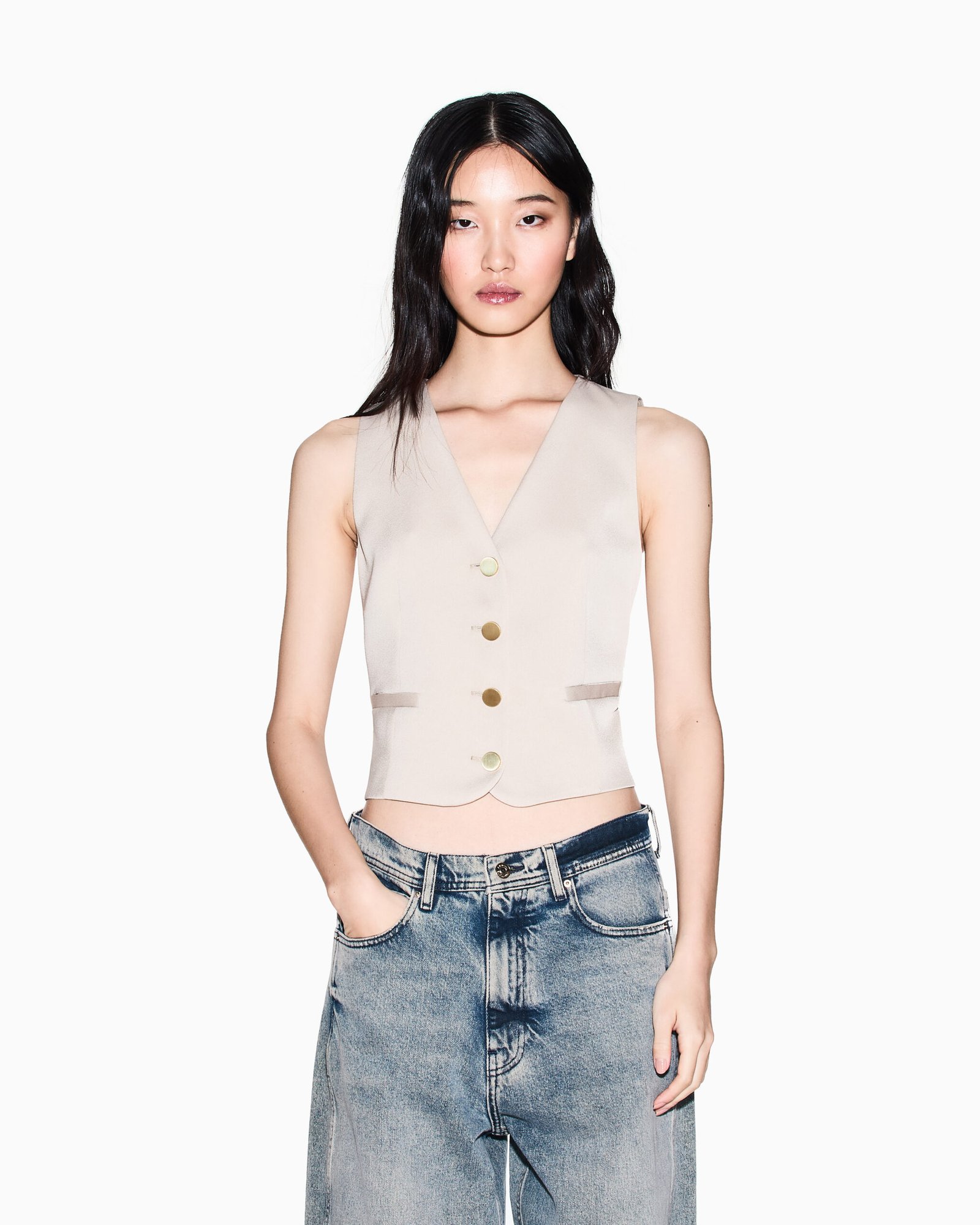 Gilet beige Armani Exchange donna