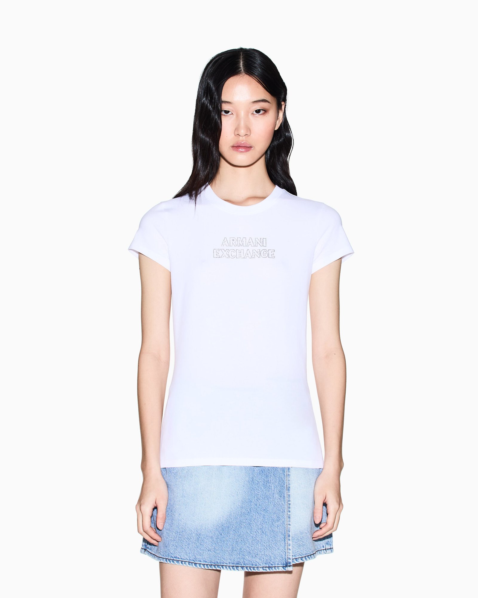 T-shirt in cotone con stampa Armani Exchange