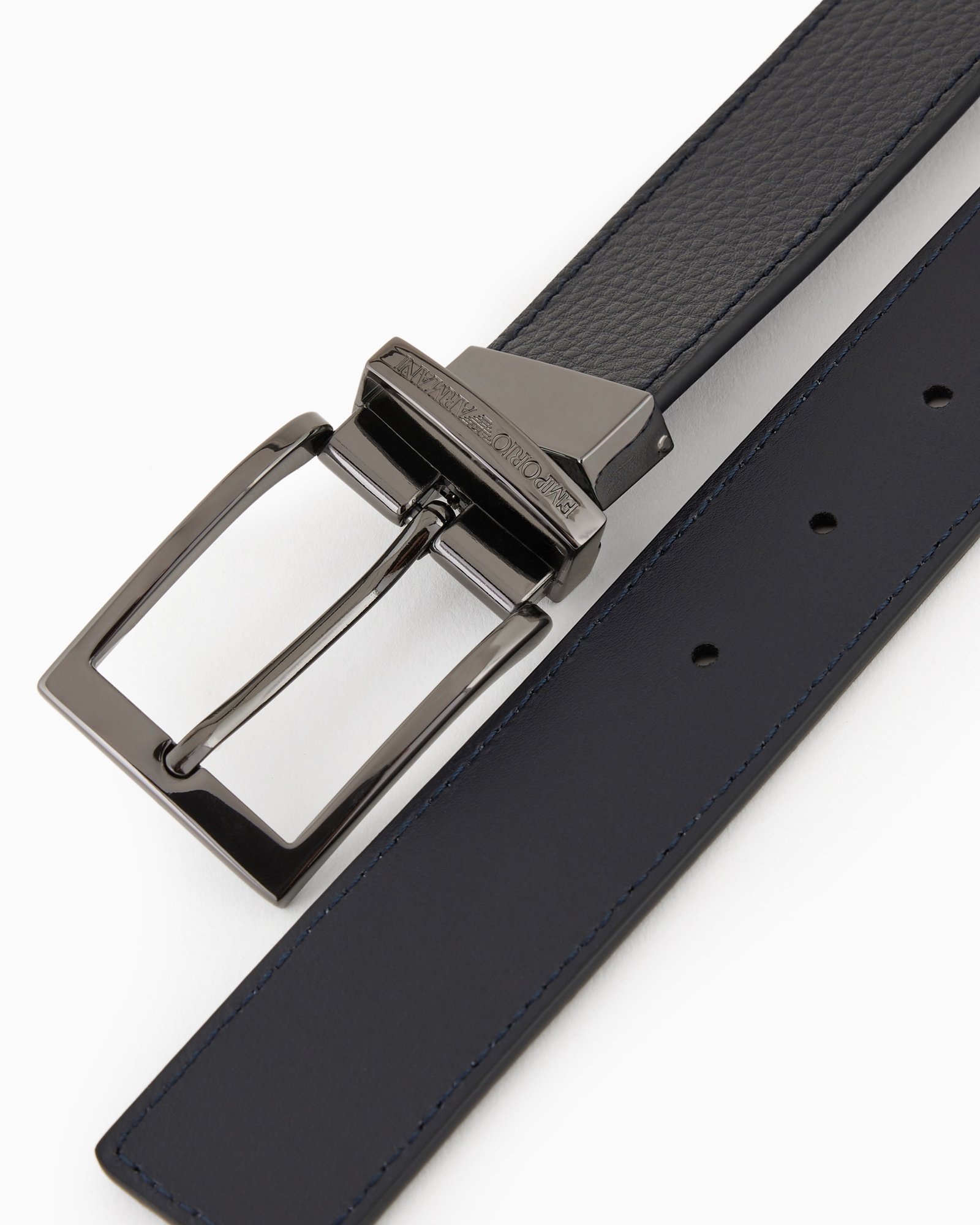 Cintura uomo in pelle nera Emporio Armani