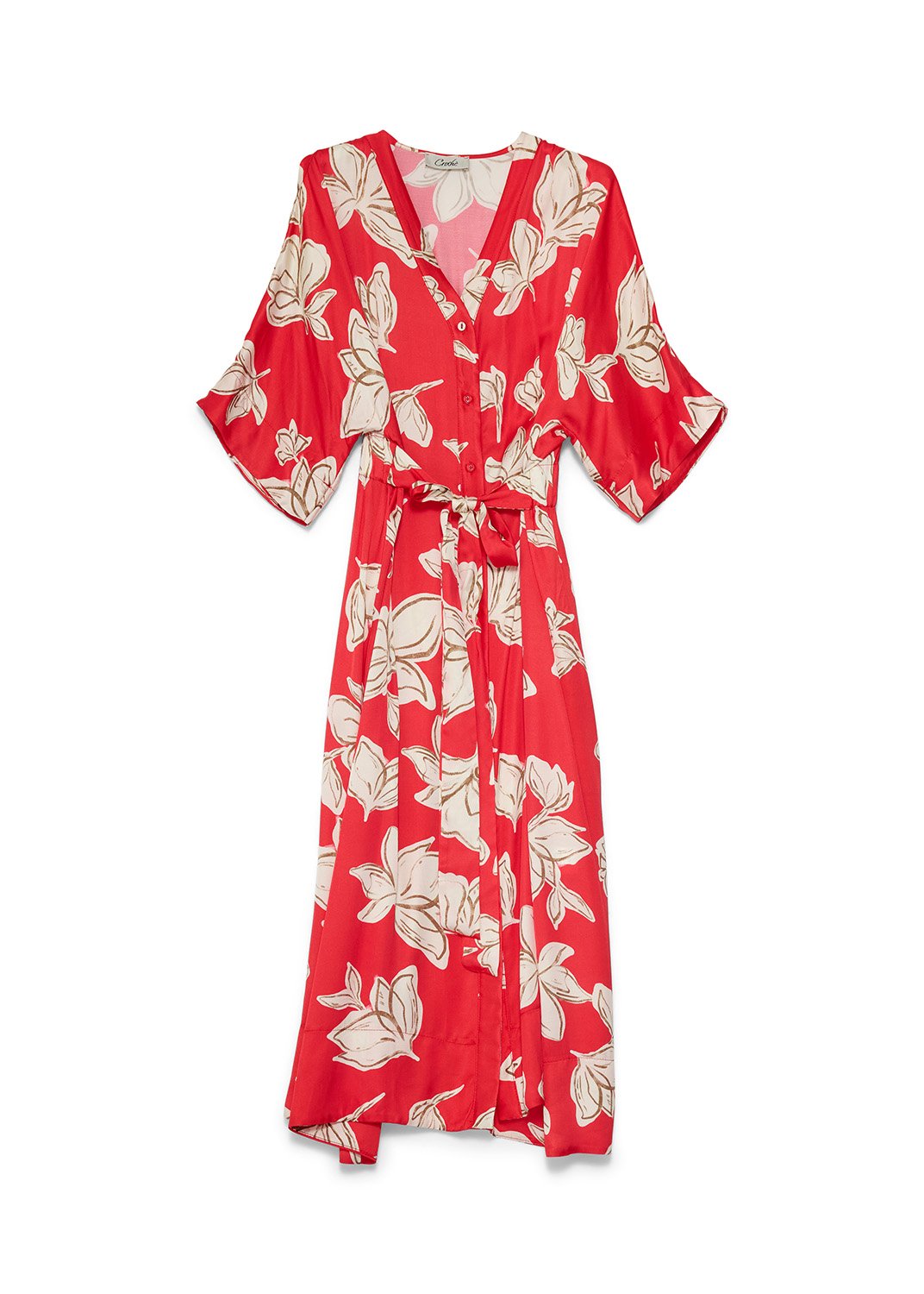 Abito donna Raso Fantasia Fiore Riga Crochè