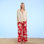 Pantaloni in Raso Fiore Riga donna Crochè