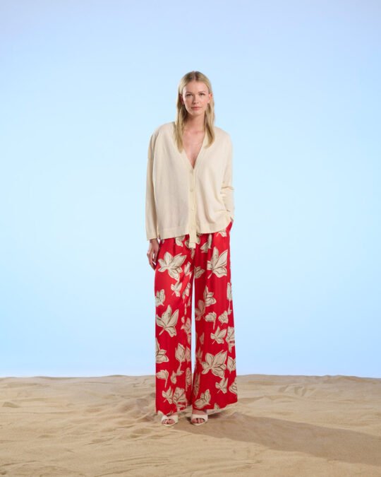 Pantaloni in Raso Fiore Riga donna Crochè