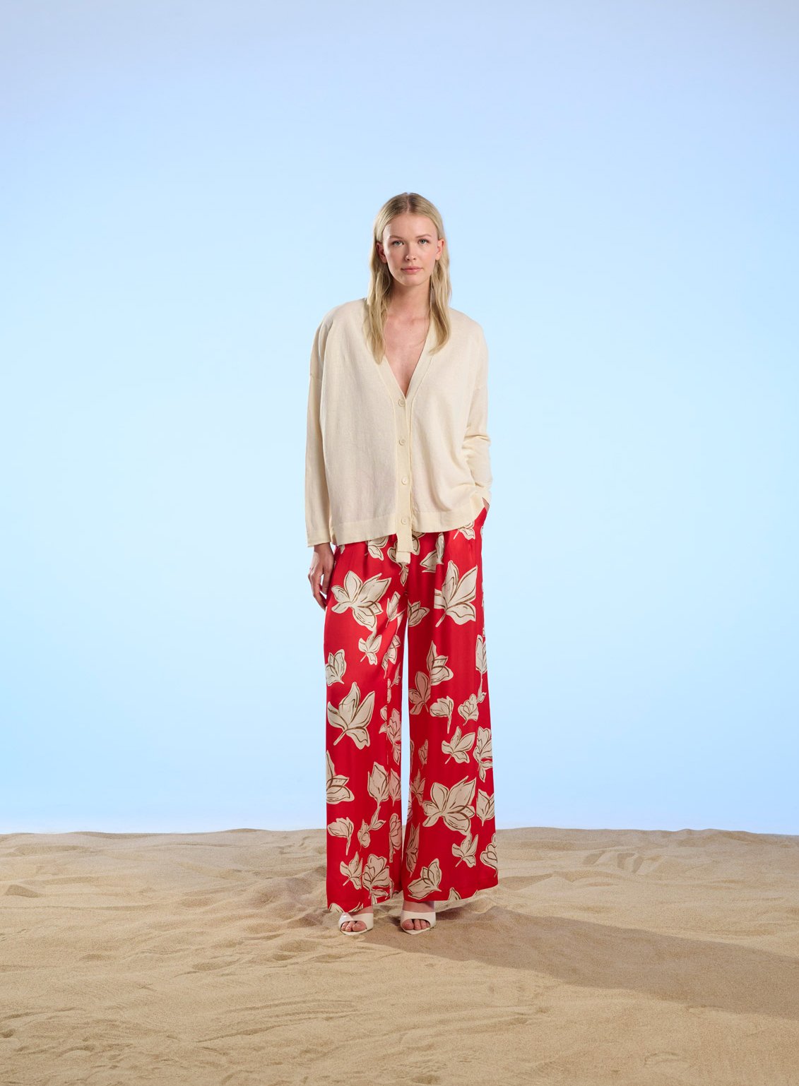 Pantaloni in Raso Fiore Riga donna Crochè