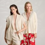 Pantaloni in Raso con Fiore e Riga Crochè donna