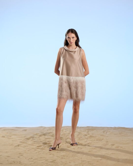 Abitino donna Summer Fur Crochè beige