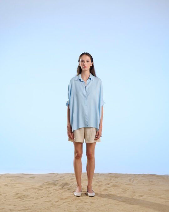 Camicia Over Tencel donna Crochè