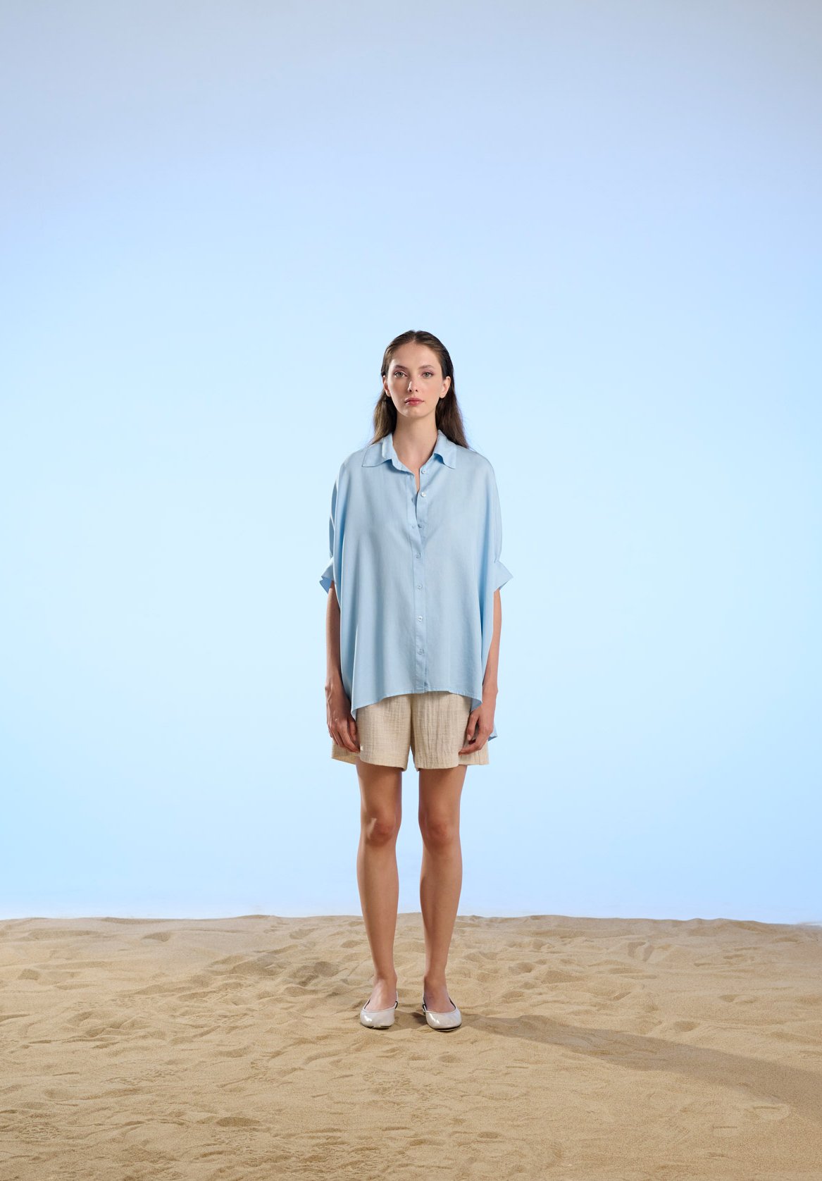 Camicia Over Tencel donna Crochè