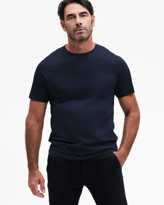 T-shirt uomo a manica corta in filo di Scozia White Wise